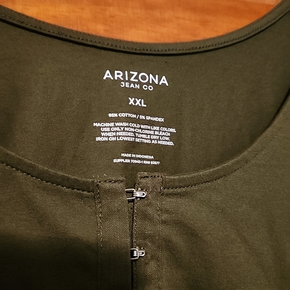 Arizona Jean Co XXL NWT Avocado Green Cotton Short Sleeve Top - Picture 2 of 10